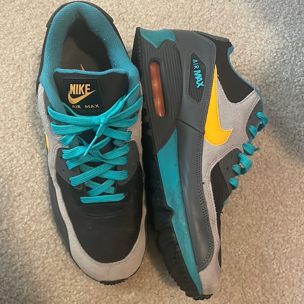 Nike Air Max 90 Winter PRM Teal Orange Gray Sz 10